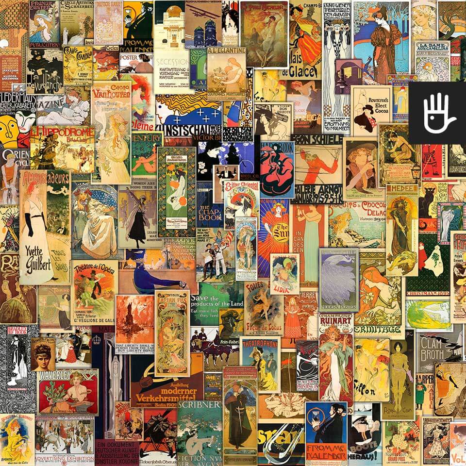 Detal fototapeta Belle Epoque w kolorze