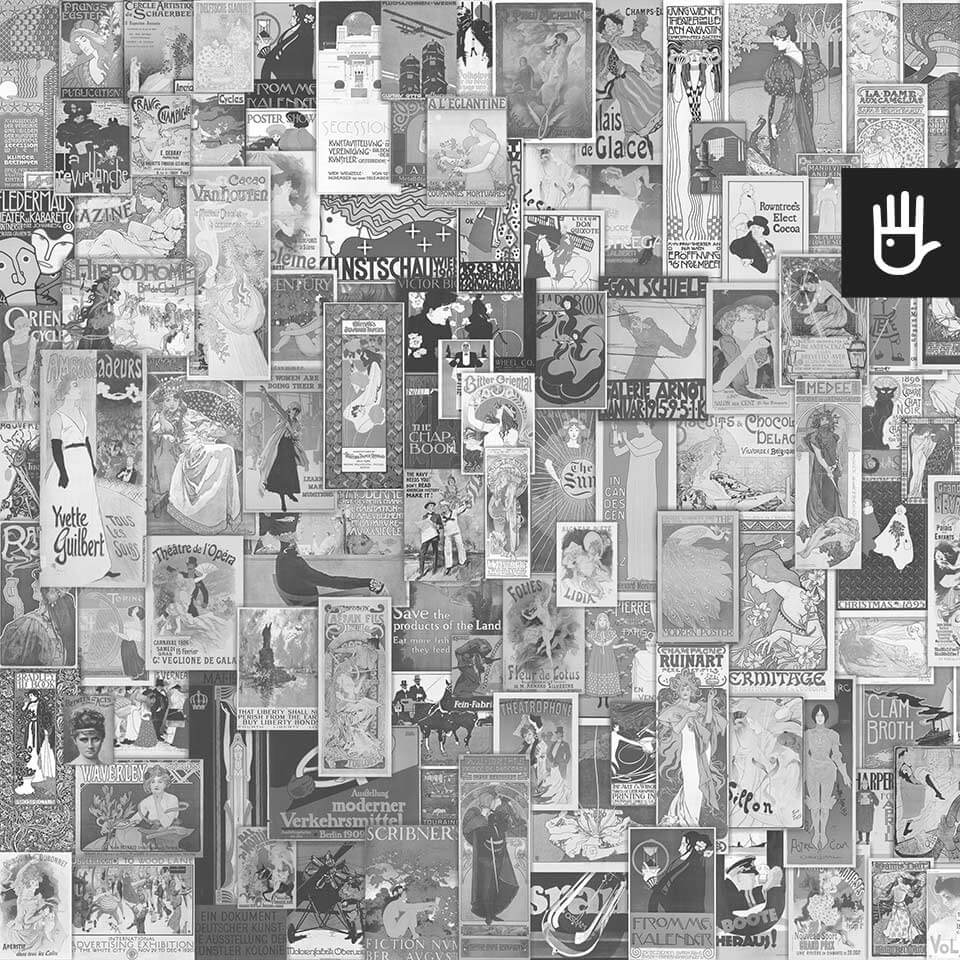Detal fototapeta Belle Epoque w szarości