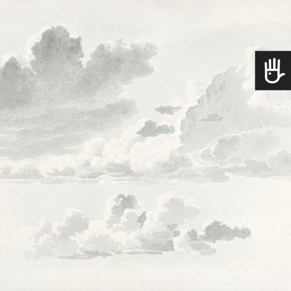 Fototapeta Akwarelowe obłoki z malarskim studium chmur w pastelowej tonacji