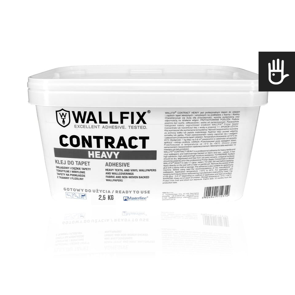 Klej do tapet Wallfix Contract Heavy 2,5 kg do tapetowania montażu tapet i fototapet firmy dudek manufaktura przeznaczony do ciężkich tapet flizelinowych