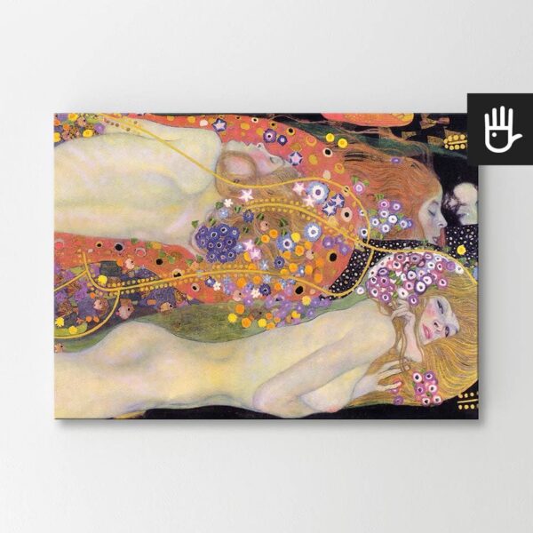 Obraz Klimt reprodukcja obrazu Gustawa Klimta "Węże wodne" z kobietami i kwiatami w wielu ciepłych kolorach.