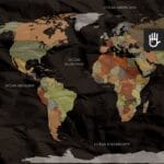 Fototapeta Czarna mapa świata