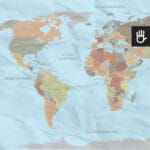 Fototapeta Niebieska mapa świata