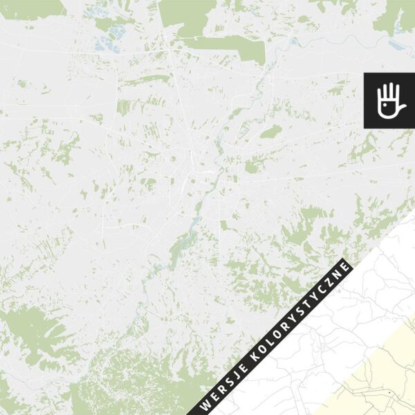 fototapeta mapa rzeszowa ulice z podziałem na wersje kolorystyczne